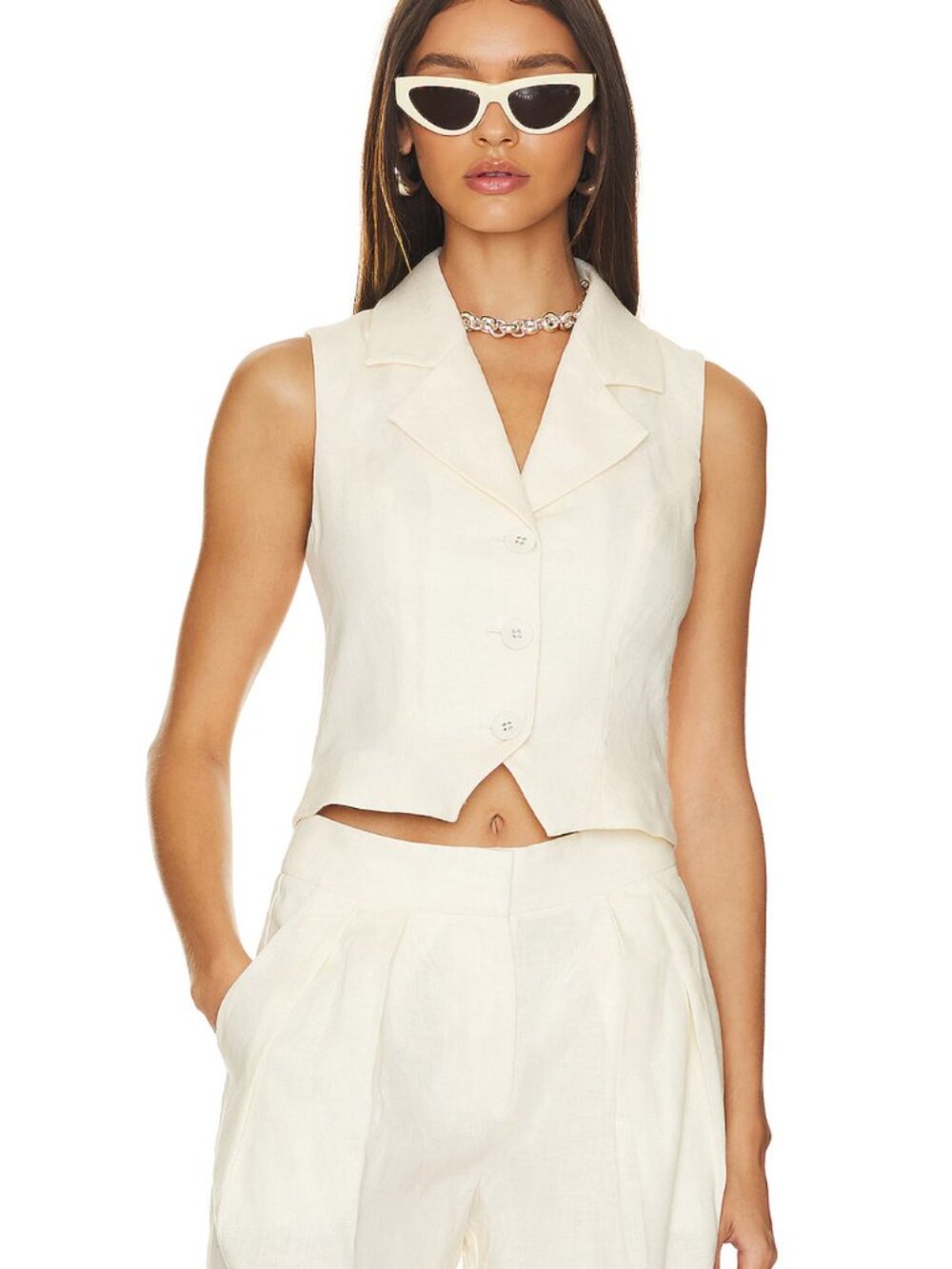 Carinne Linen Vest Top L'Academie